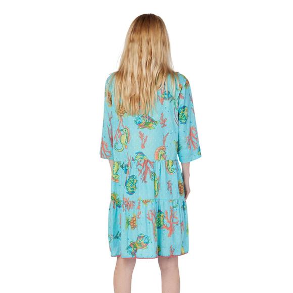 NEW MODAPOSA alcee sea life and coral print dress in coral print - Picture 2 of 3